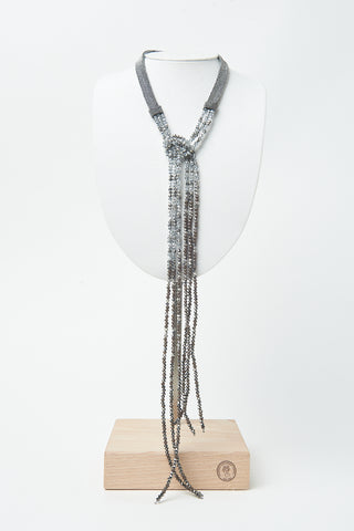 Ombre demi-fine crystal tie necklace
