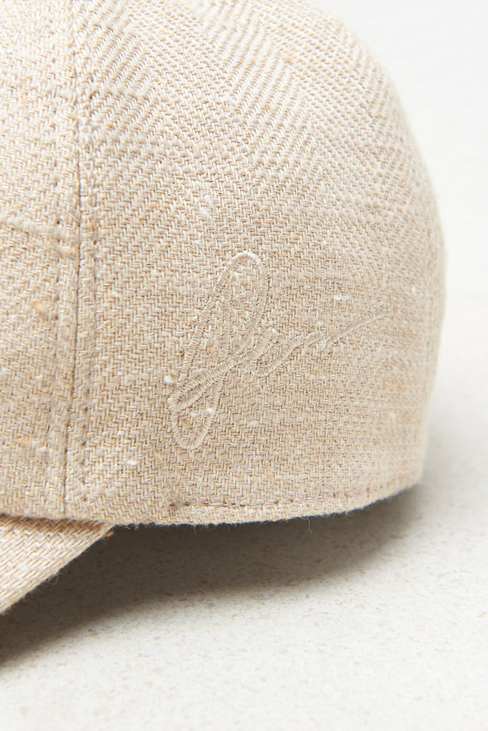 Linen lurex blend baseball cap  