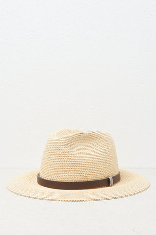 Viscose raffia and cotton fedora hat