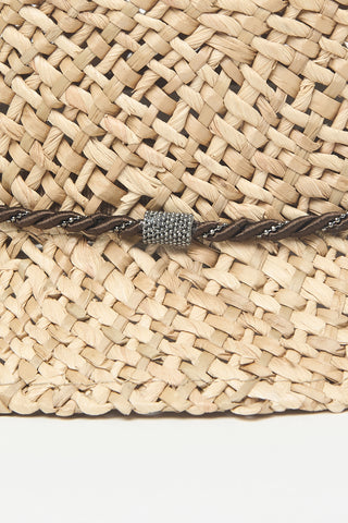 Woven straw bucket hat