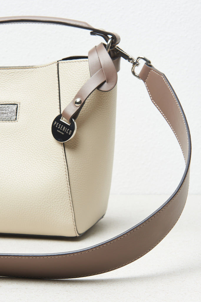 Real leather midi handbag  