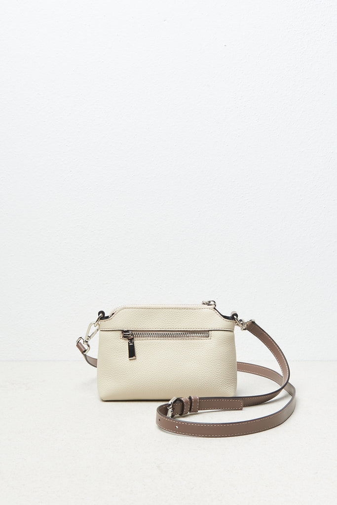 Real leather clutch bag with shoulder strap and Punto Luce  