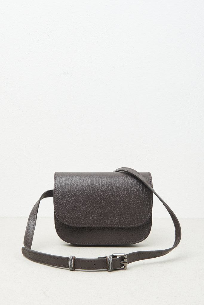 Real leather belt bag with Punto Luce trim  