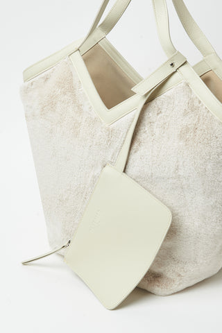 Faux fur tote bag