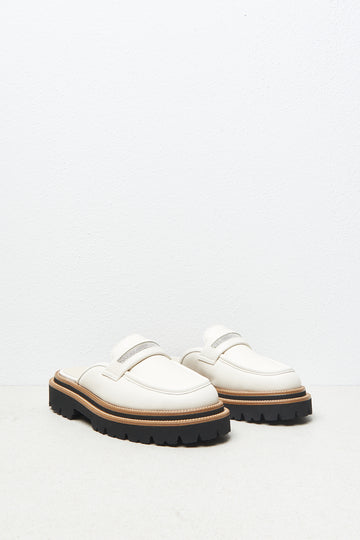 Real nappa leather moccasin mules  