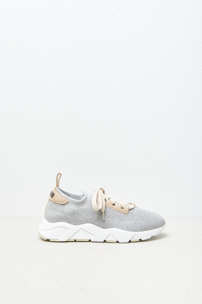 Cotton and lurex knit sneakers  