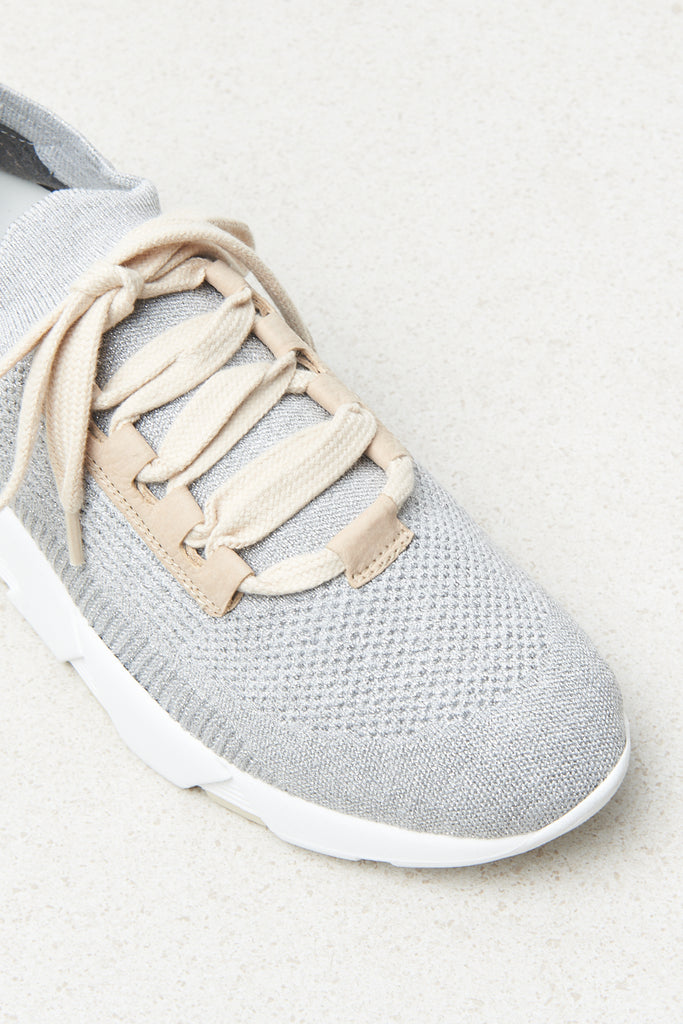 Cotton and lurex knit sneakers  