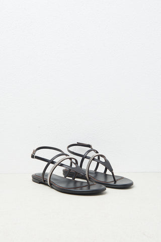 Genuine leather flat sandals