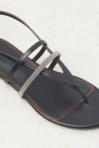 Genuine leather flat sandals