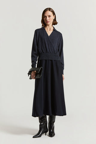 Tricot viscose-blend twill dress