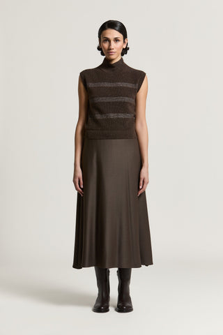 Vestido largo de lana, seda y cachemira