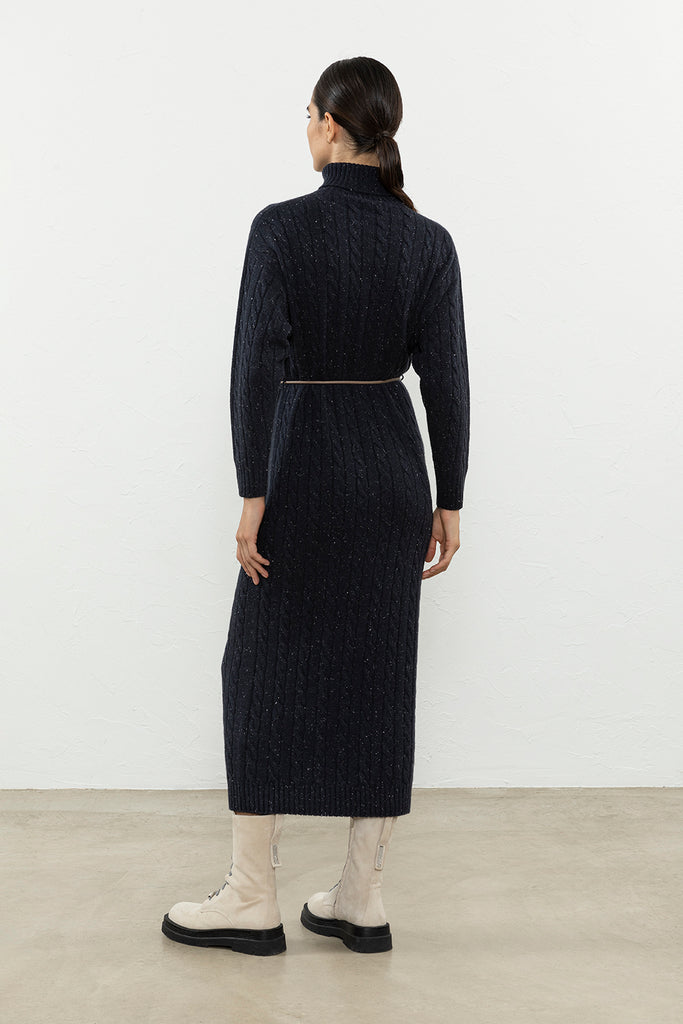 Wool, silk, cashmere and lurex dress  