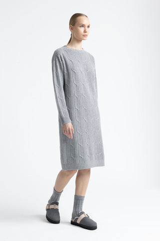 Wool, silk, cashmere and lurex midi dress  