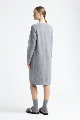 Wool, silk, cashmere and lurex midi dress  