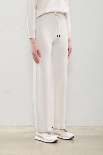 Wool, silk and cashmere knit trousers  