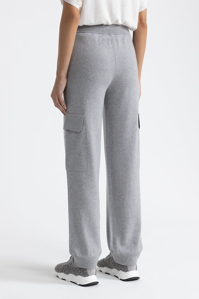 Wool, silk and cashmere baggy cargo pants  