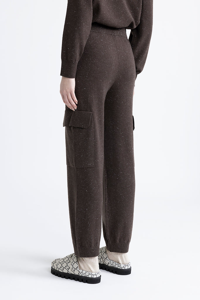 Wool, silk and cashmere baggy cargo pants  