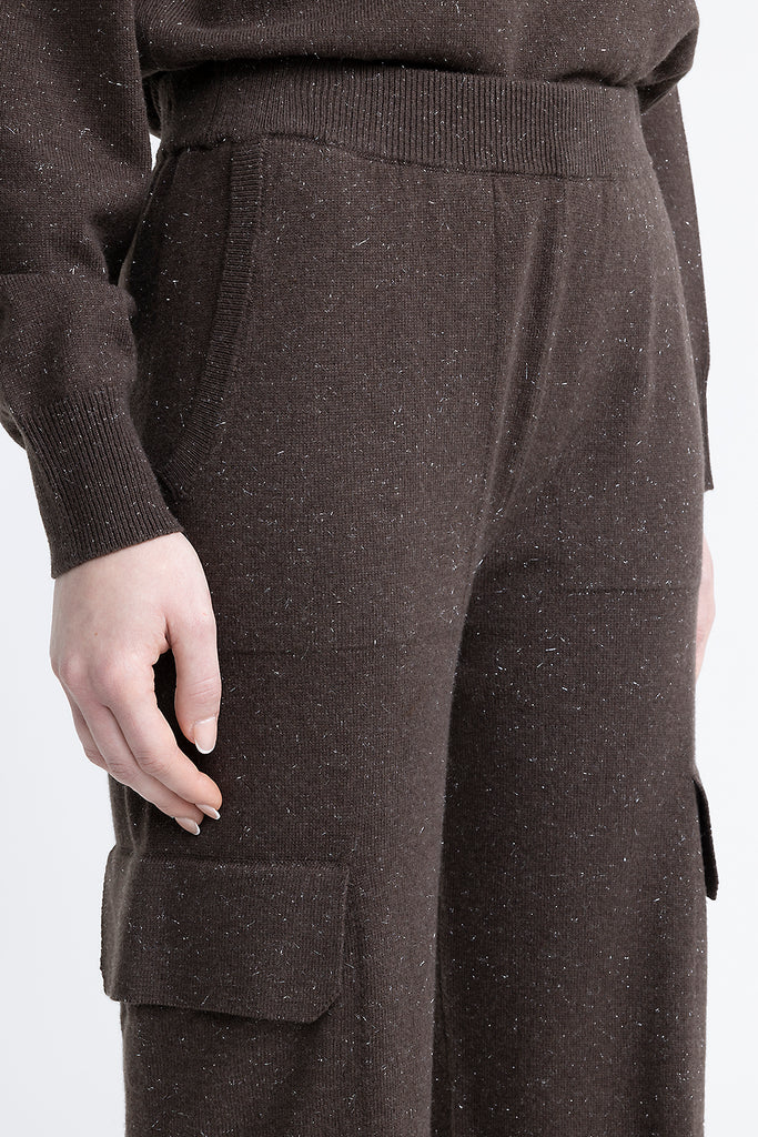 Wool, silk and cashmere baggy cargo pants  