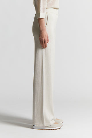 Trousers in cotton crepe yarn