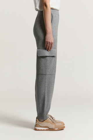Pantalon en laine, soie et cachemire