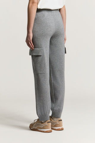 Pantalon en laine, soie et cachemire