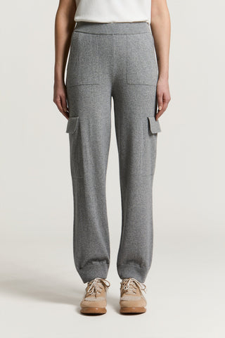 Pantalon en laine, soie et cachemire