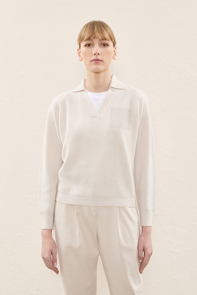 Wool, silk and cashmere sweater  