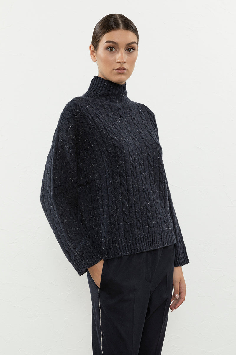 Wool, silk and cashmere sweater with Lurex – Peserico