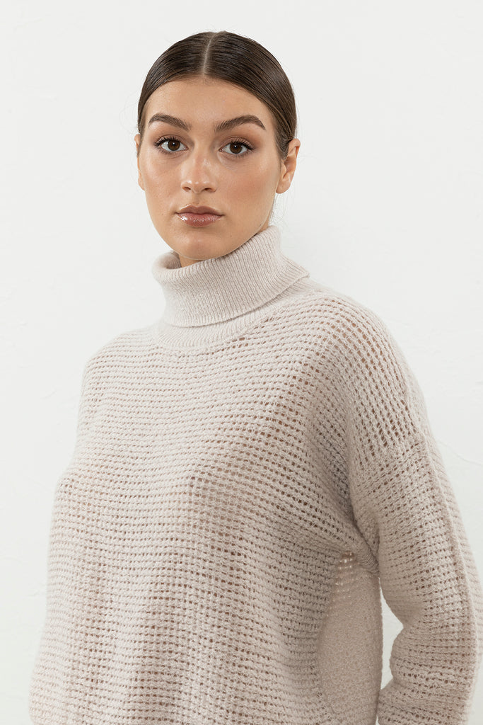 Turtleneck sweater in wool, Alpaca and Lurex  