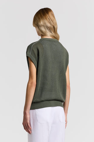 Pure linen yarn cardigan