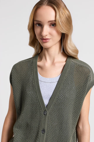 Pure linen yarn cardigan