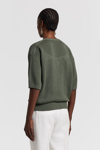 Pure cotton V-neck sweater