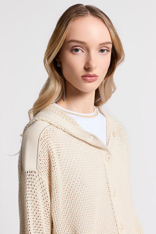 Pure cotton yarn sweatshirt with buttons