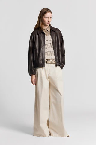 Pure cotton V-neck sweater