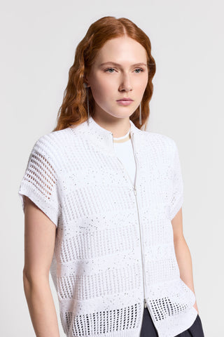 Sequined pure cotton jacket