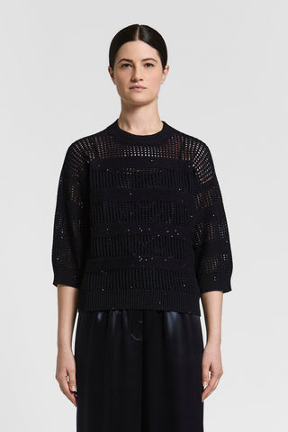 Pullover aus reiner Baumwolle mit Pailletten
