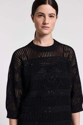 Pullover aus reiner Baumwolle mit Pailletten