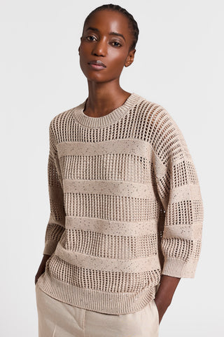 Sequined pure cotton sweater