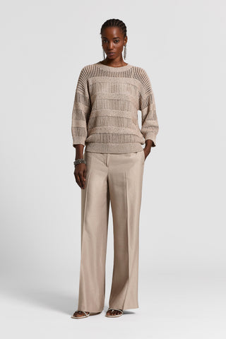 Sequined pure cotton sweater