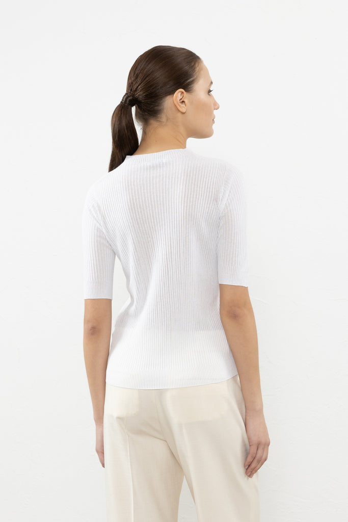 Viscose yarn ribbed sweater  