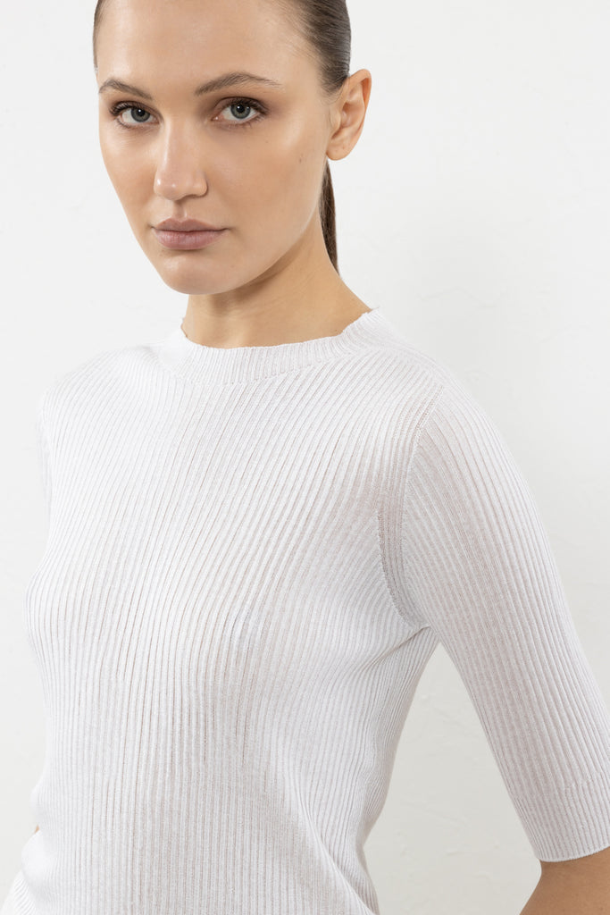 Viscose yarn ribbed sweater  