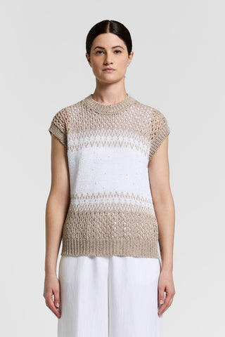 Pullover aus Baumwolle mit Pailletten
