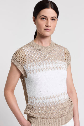 Pullover aus Baumwolle mit Pailletten