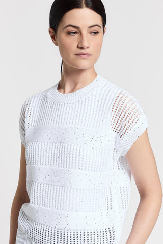 Pullover aus reiner Baumwolle mit Pailletten