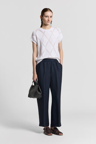 Sequined pure cotton sweater