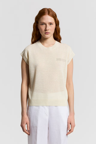 Cotton/linen crewneck sweater