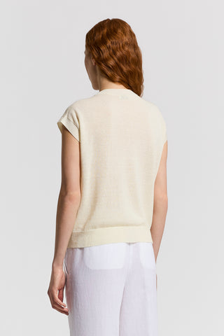 Cotton/linen crewneck sweater