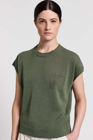 Cotton/linen crewneck sweater