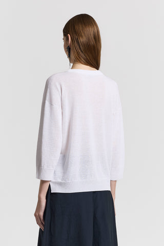 Cotton/linen crepe sweater