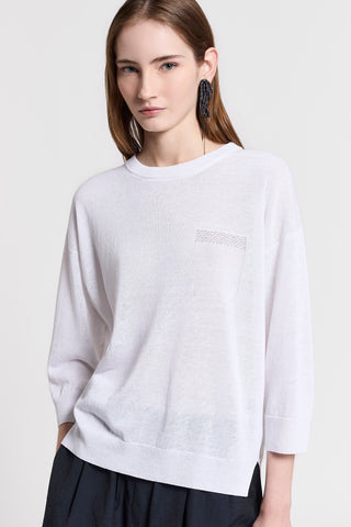 Cotton/linen crepe sweater